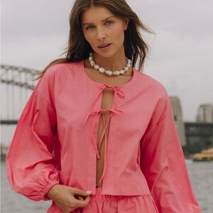 Daily Drills Poplin Tie Top - Pucker 💕 - XS/S